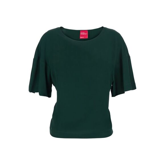 Merci Women Green T-Shirt With Round Neck And Wide Short Sleeves In Fabric Woman